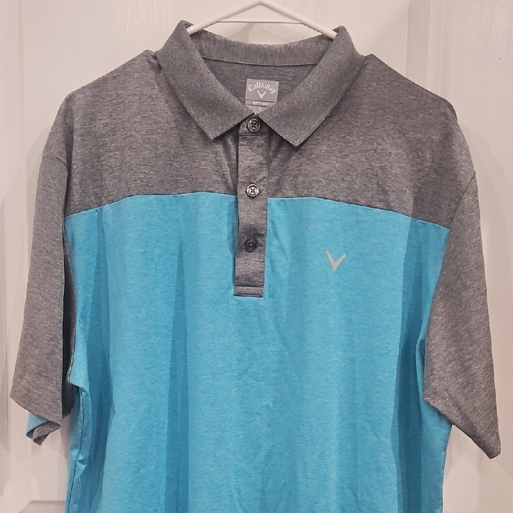 Callaway Blue and Gray Polo Shirt Modern Sporty Design